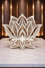 Mandala Lotus arte de pared blanco moderno panel decorativo decoración del hogar adorno