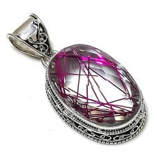 Colgante de joyería de plata esterlina 925 hecho a mano con piedras preciosas...