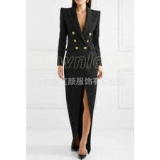 Sexy Vestido Blazer Para Mujer OL Formal Diseñador Doble Botonadura Noche Bodycon