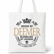 Bolso de Mano DEEMER Family Surname House Of White Algodón