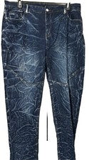 Pantalones de mezclilla de motociclista Aiyino de moda para hombre desgastados 38x32