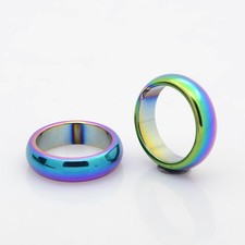 Anillo de banda hematita arco iris enchapado 6 mm de ancho R196