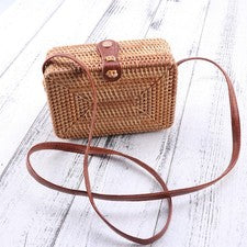 Bandolera tejida para mujer Bolsos de hombro Informal Moda Mochila