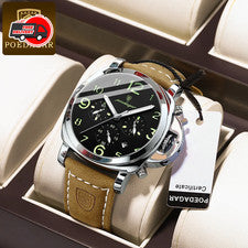 Reloj de pulsera Tourbillon de cuero automático mecánico impermeable para hombre