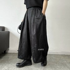 Pantalones de pierna ancha sueltos informales estilo chino retro para hombre y mujer talla satinada