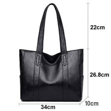 Bolso de mano de cuero PU para mujer de gran capacidad duradero Bolso de hombro Bolsillo lateral Reino Unido