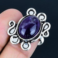Anillo de joyería de plata esterlina 925 hecho a mano con piedras preciosas...