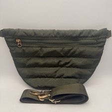Bolso de hombro con cinturón acolchado Jolie verde bastante simple - Correa desmontable