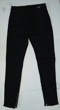 Jeans ajustados para hombre talla 28 negros con cremalleras al tobillo 28 x 31