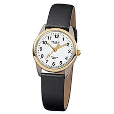 Regent Damen-Titanuhr schwarz Analog F-661 Leder-Armband URF661