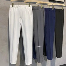 Pantalones de vestir informales de negocios estilo británico hasta el tobillo para hombre