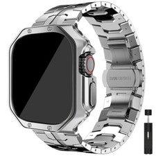Correa de metal titanio + estuche de TPU para Apple Watch Ultra 49 mm serie 9 8 7 6 SE