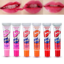 6 Colores Romántico Oso Brillo Labial Tatuaje Mancha Mágica Máscara Despelable Larga Duración ~
