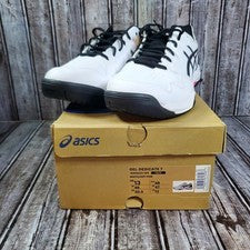 Zapatos de tenis Asics Gel-Dedicate 7 para hombre 1041A223-104 blanco rosa intenso talla 13
