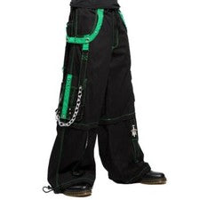 Pantalón Negro Con Verde Gótico Hilo Muerto Punk Rock Suelto Moda Pantalones Góticos