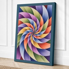 Impresión en lienzo geométrico espiral cromática arte de pared decoración del hogar listo para colgar
