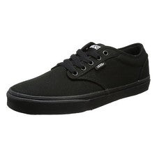 VANS Atwood Hombres Lona Patinador Entrenadores Zapatos Lisos Con Cordones Plimsolls Negros