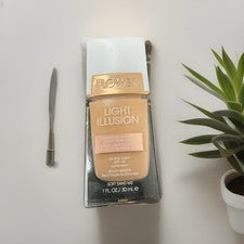 Base líquida Flower Beauty Soft Sand M2 Light Illusion FPS 18 - 1 fl oz
