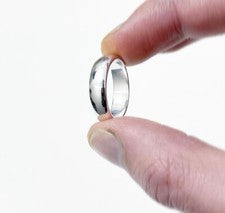 Alianza de anillo de plata de ley 925 sólida 6 mm pulido anillo de boda #042