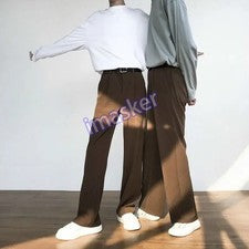 Traje holgado para hombre Pantalones Color liso Para hombre Pantalones de verano Pantalones de moda vintage