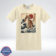 Camiseta estilo anime retro onda japonesa Kaiju Cat