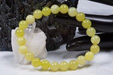 Pulsera de piedras preciosas jade limón | Pulsera esférica de 8 mm