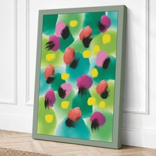 Impresión en lienzo moderna con pompones dispersos arte de pared decoración del hogar listo para colgar