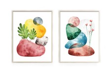 Impresiones de pared florales abstractas, decoración de pared abstracta, arte de pared de sala de estar