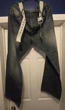"2 pares de pantalones de mezclilla azules con cinturón de pierna recta estilo ágil para hombre 32"" entrepierna cintura