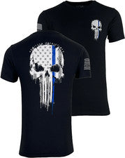 Camiseta estilo Howitzer para hombre azul valiente militar gruñido negra MFG