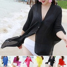 Bademode Cover-up 6 Farben Damen Kleid Strand Frauen Sommer Polyester Sexy
