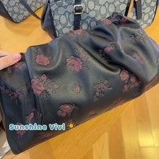 Bolso de Hombro Grande Coach Faye Nuevo con Etiquetas con Estampado Floral CCE25 Negro/Vino Multi