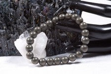 Pulsera de piedras preciosas pirita | Pulsera esférica de 8 mm