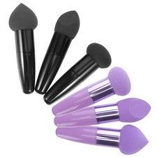6 piezas bolígrafos de esponja portátiles para maquillaje belleza látex accesorios cosméticos