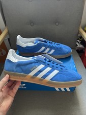 Reino Unido 13 Gazelle Interior Hombre’s Zapatillas Azul Blanco JI2061 Nuevo