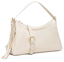 NERO GIARDINI E644153D 704 Bolsa Mujer a Hombro Cierre Zip Piel Panna