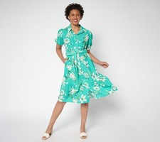 Vestido para mujer Susan Graver talla XS grabado tejido texturizado verde A684107
