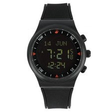 Nuevo Moderno Reloj Deportivo Azan Musulmán En Negro Con Tiempo de Oración Mundial Brújula
