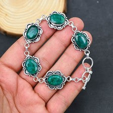 Pulsera de joyería de plata esterlina 925 hecha a mano con piedras preciosas ...