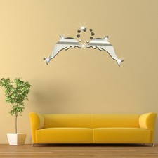 Calcomanía de pared en forma de corazón pegatina para decoración del hogar con superficie de espejo