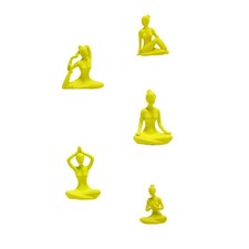 5 piezas decoraciones de figuras de meditación yoga sala de estar dormitorio para escritorio en el hogar