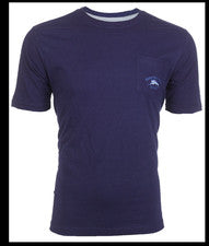 $48 TOMMY BAHAMA Logo Bordado AZUL MARINO Calce Relajado Manga Corta Bolsillo Camiseta