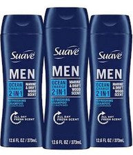 PACK DE 3" SUAVE CHAMPÚ Y ACONDICIONADOR PARA HOMBRE 2 EN 1, MARINO Y MADERA A LA DERIVA (12,6 cada uno)