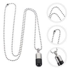 Pendant Necklace Pill Case Charm Vial Openable Perfume Bottle Medicine Storage