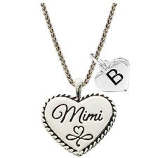 Collar Colgante Corazón Plata Mimi Personalizado Abuela Joyería Elige Inicial