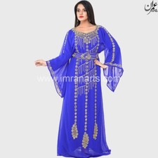 D42 Caftán Marroquí Elegante Farasha Étnico Abaya Boda Árabe Atuendo