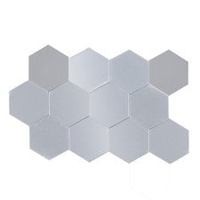 12 Piezas Hágalo Usted Mismo Hexagonal Espejo Pegatinas de Pared Plata Acrílico 4x4 cm Decoración del Hogar