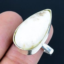 Scolecita piedras preciosas hechas a mano 925 anillo de joyería de plata este...