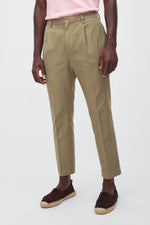 Pantalones chinos plisados BONOBOS calce atlético para hombre 33 regular elástico Oxford caper NUEVO