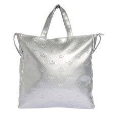 Nuevo Bolso de Mano Adidas Originales Plateado Metálico Adicolor Logotipo del Trifolio Shopper